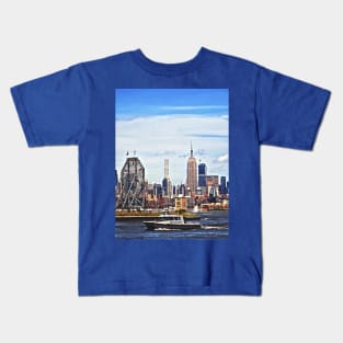 Jersey City NJ - Police Boat By Colgate Clock Kids T-Shirt